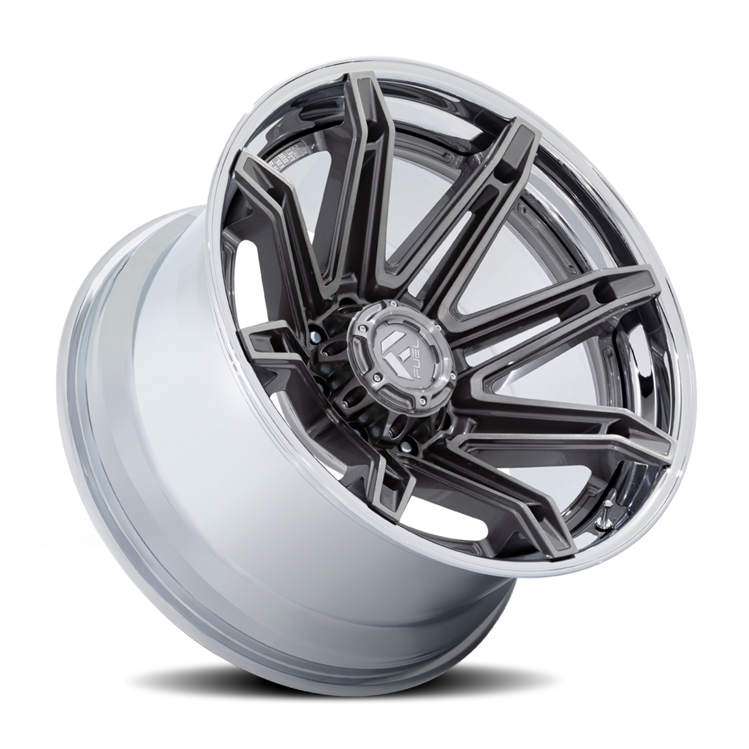 Aluminum Wheels 22X10 Brawl FC401AP 8 On 180 Platinum Silver Chrome Lip 124.2 Bore -18 Offset Fuel Off Road Wheels