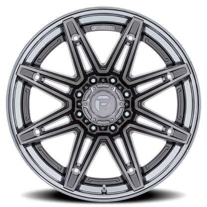 Aluminum Wheels 22X12 Brawl FC401AP 8 On 165.1 Platinum Silver Chrome Lip 125.1 Bore -44 Offset Fuel Off Road Wheels