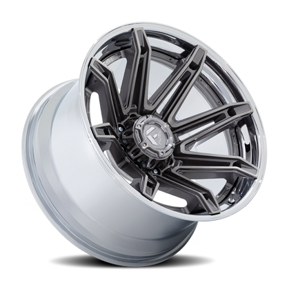 Aluminum Wheels 24X12 Brawl FC401AP 6 On 135 Platinum Silver Chrome Lip 87.1 Bore -44 Offset Fuel Off Road Wheels