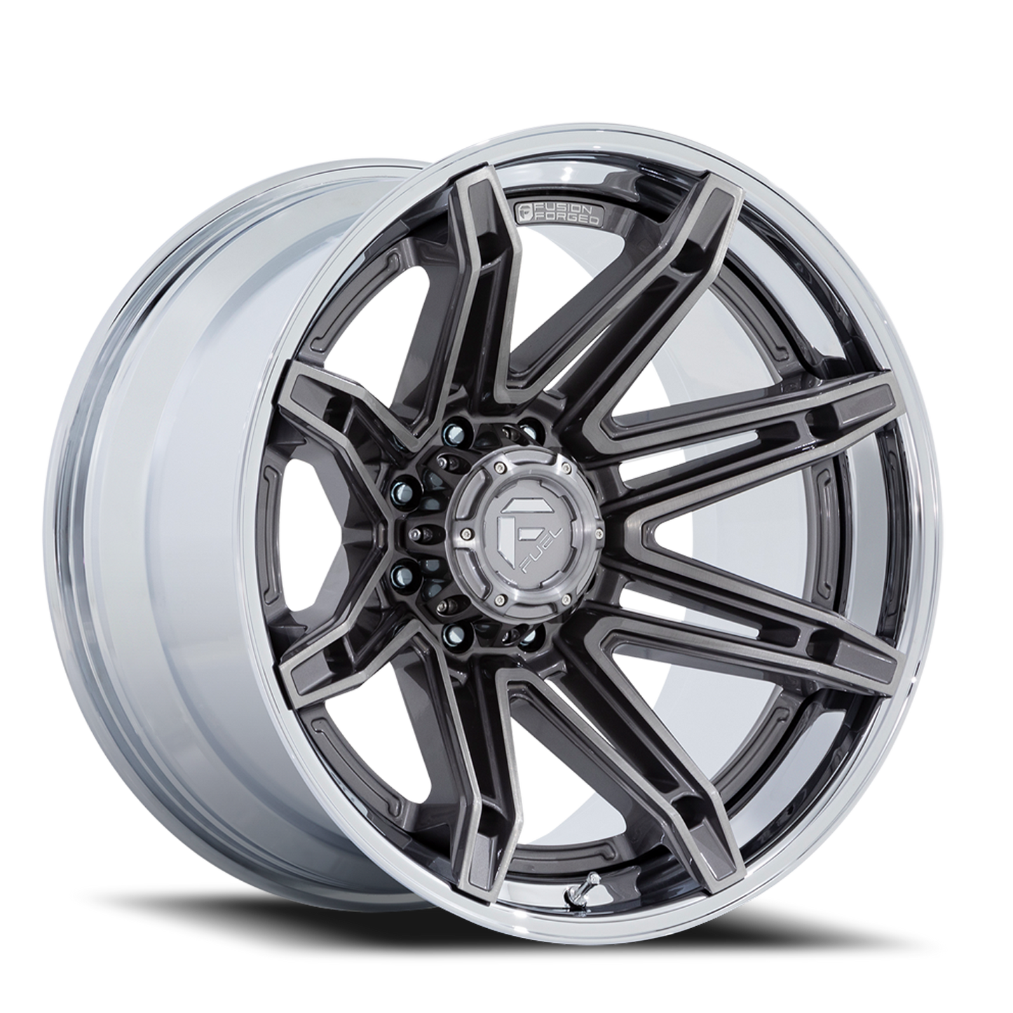 Aluminum Wheels 24X12 Brawl FC401AP 6 On 139.7 Platinum Silver Chrome Lip 106.1 Bore -44 Offset Fuel Off Road Wheels
