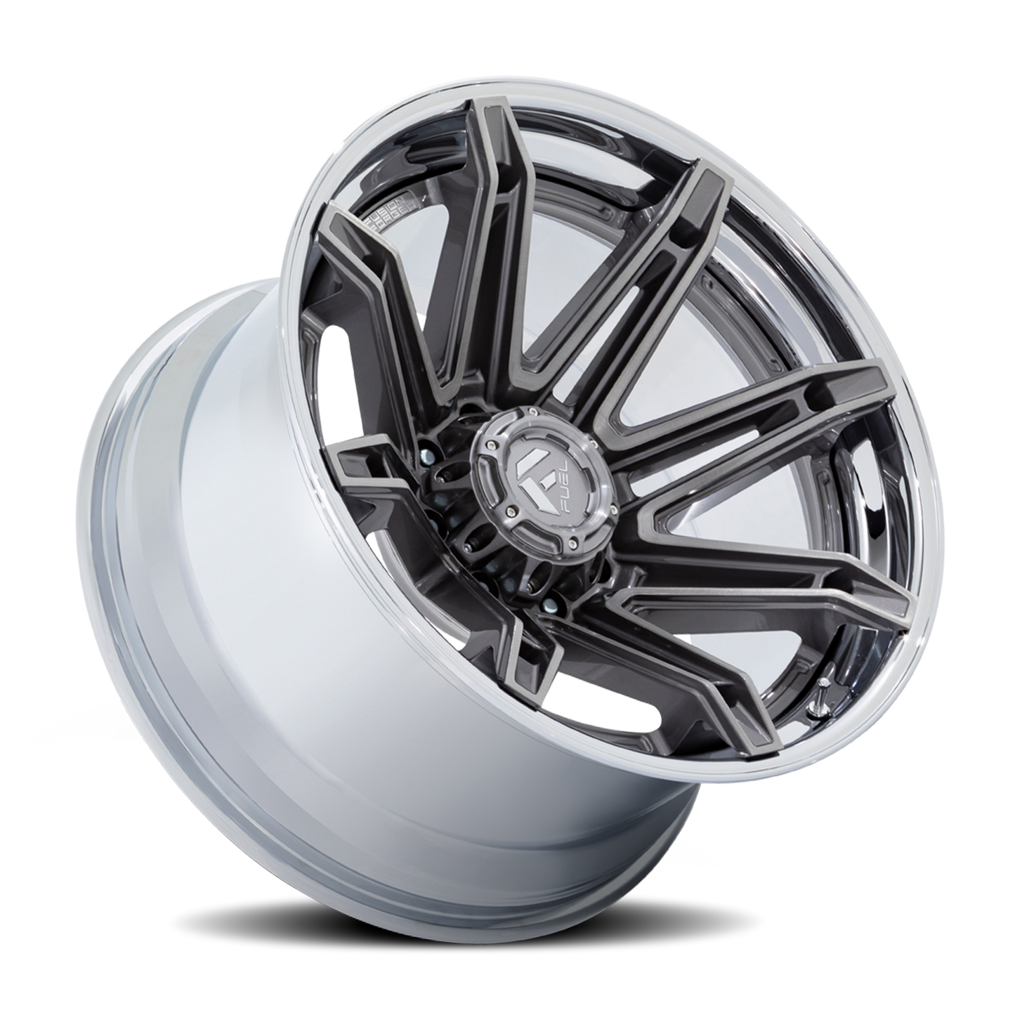 Aluminum Wheels 24X12 Brawl FC401AP 8 On 165.1 Platinum Silver Chrome Lip 125.1 Bore -44 Offset Fuel Off Road Wheels