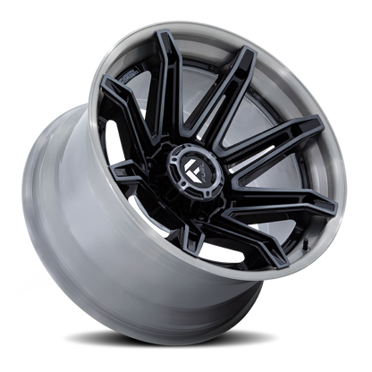 Aluminum Wheels 20X10 Brawl FC401BT 8 On 180 Gloss Black Brushed Dark Tint 124.2 Bore -18 Offset Fuel Off Road Wheels