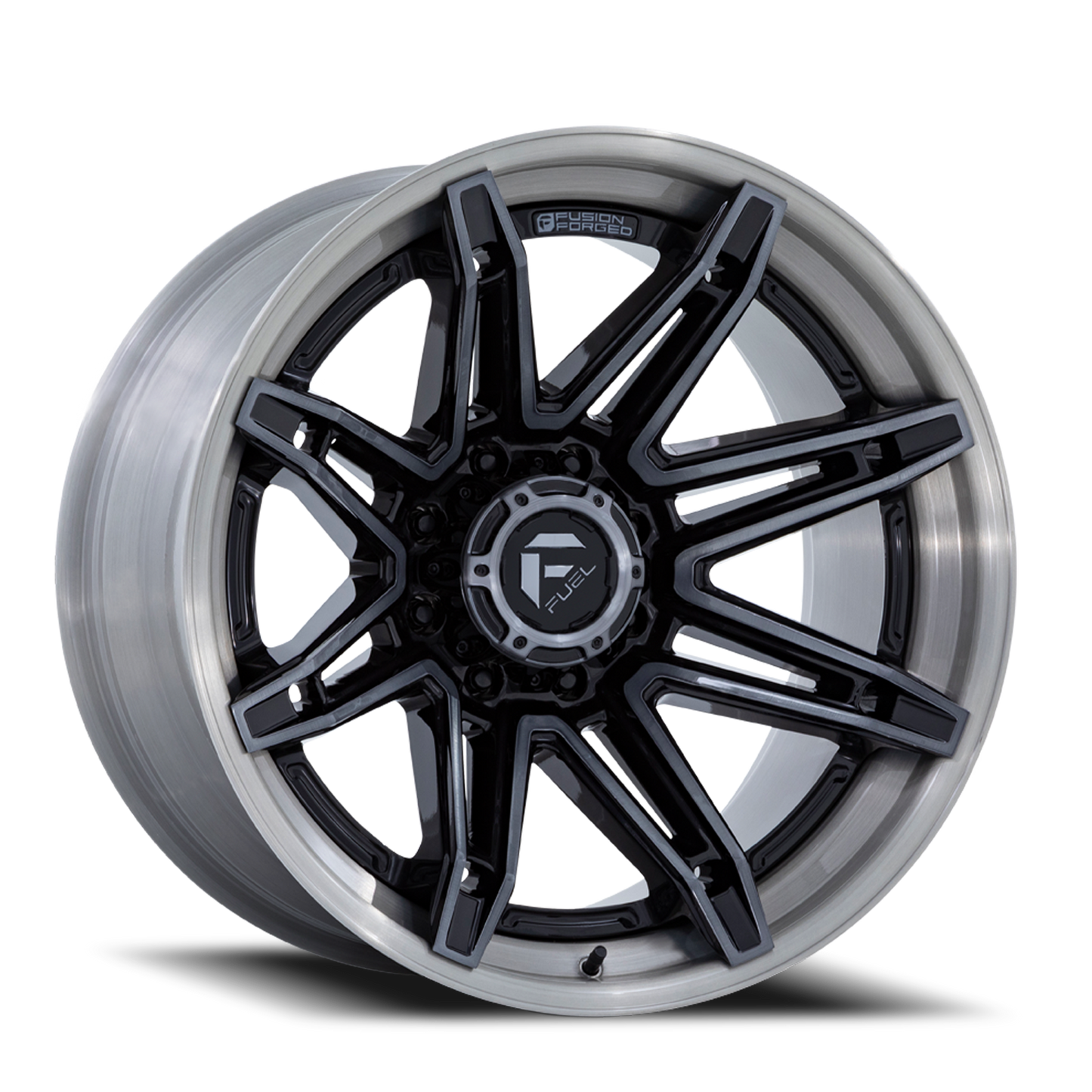 Aluminum Wheels 22X10 Brawl FC401BT 6 On 139.7 Gloss Black Brushed Dark Tint 106.1 Bore -18 Offset Fuel Off Road Wheels