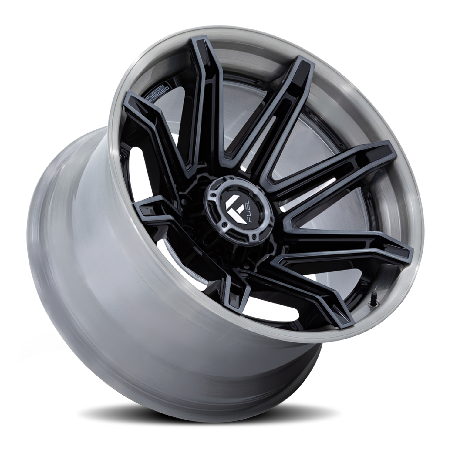 Aluminum Wheels 22X10 Brawl FC401BT 6 On 139.7 Gloss Black Brushed Dark Tint 106.1 Bore -18 Offset Fuel Off Road Wheels