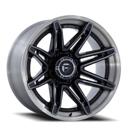 Aluminum Wheels 22X10 Brawl FC401BT 8 On 180 Gloss Black Brushed Dark Tint 124.2 Bore -18 Offset Fuel Off Road Wheels
