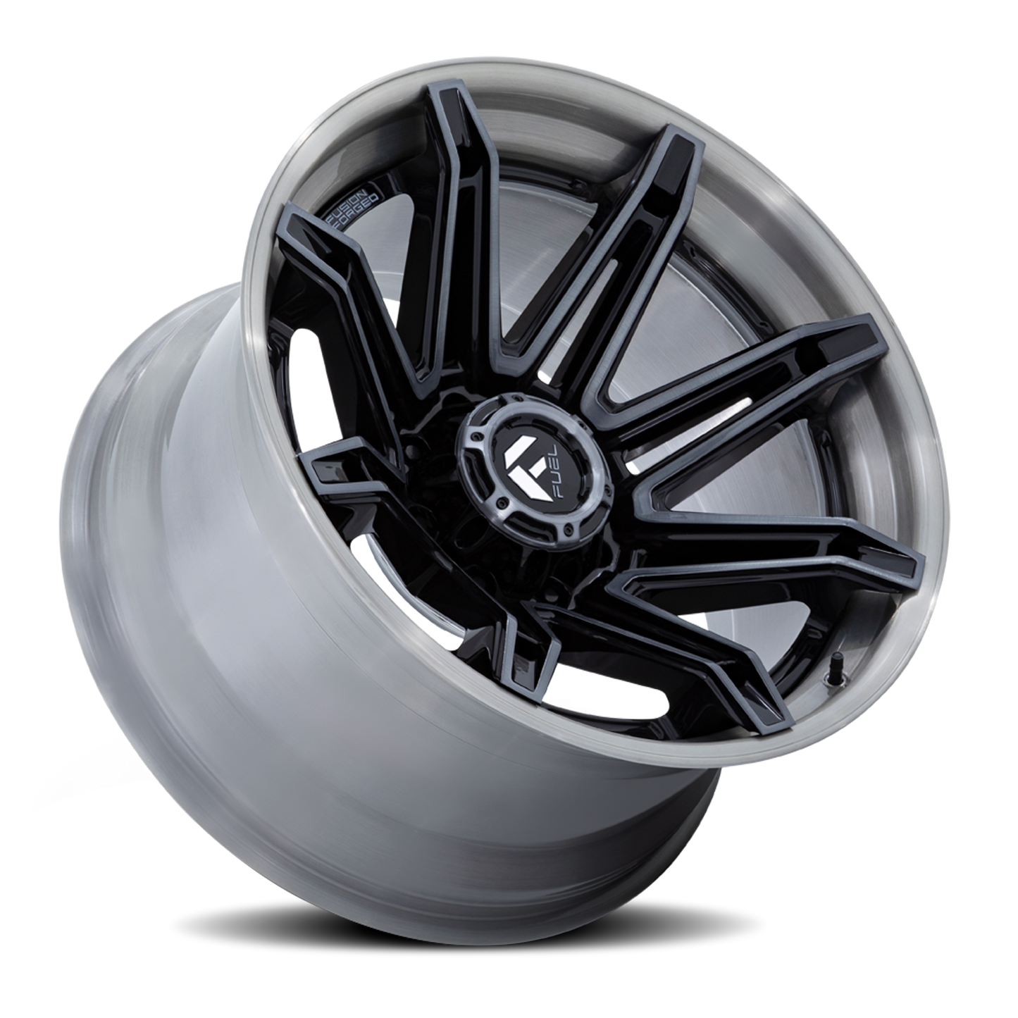 Aluminum Wheels 22X12 Brawl FC401BT 6 On 135 Gloss Black Brushed Dark Tint 87.1 Bore -44 Offset Fuel Off Road Wheels