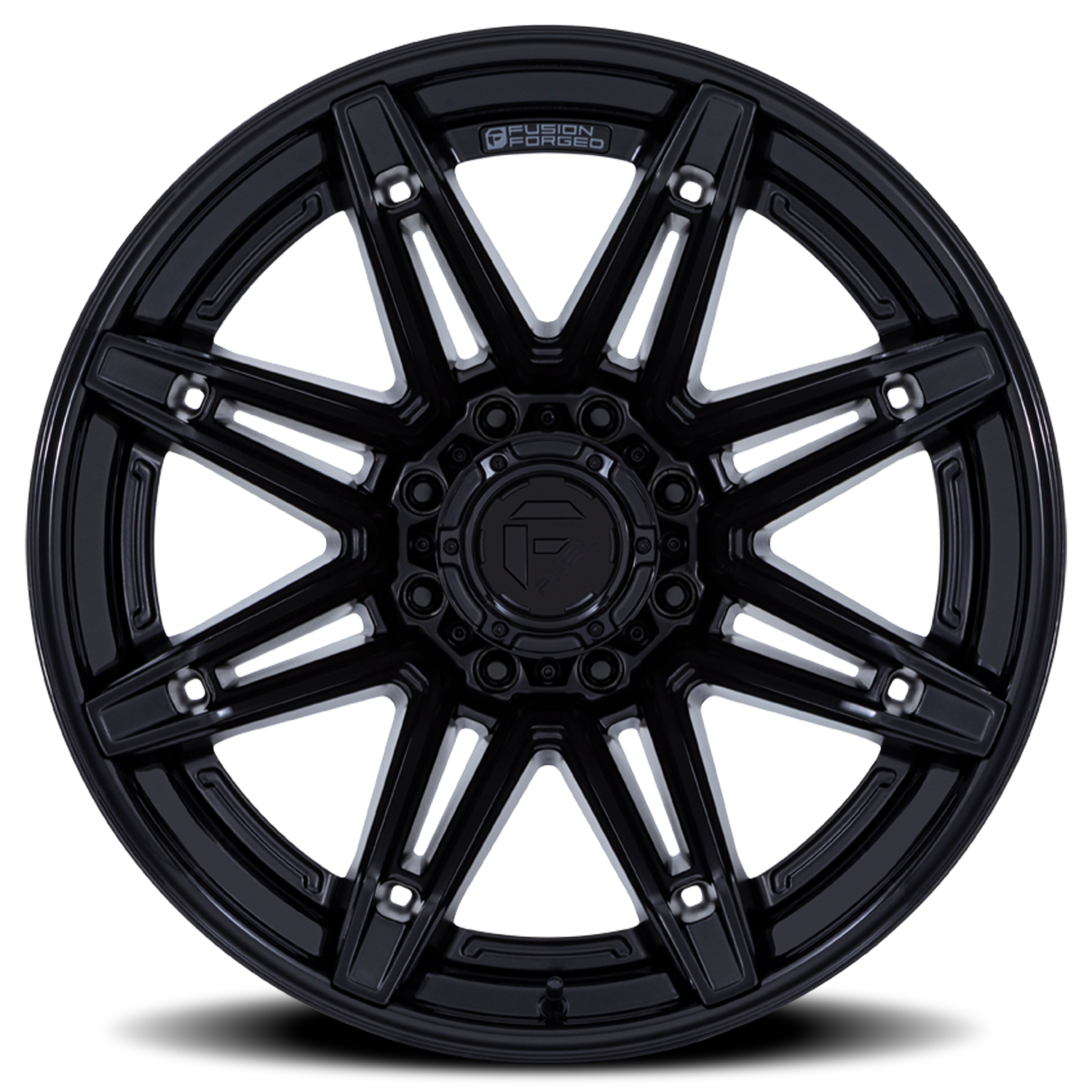Aluminum Wheels 22X10 Brawl FC401MX 8 On 170 Matte Black/Gloss Black Lip 125.1 Bore -18 Offset Fuel Off Road Wheels