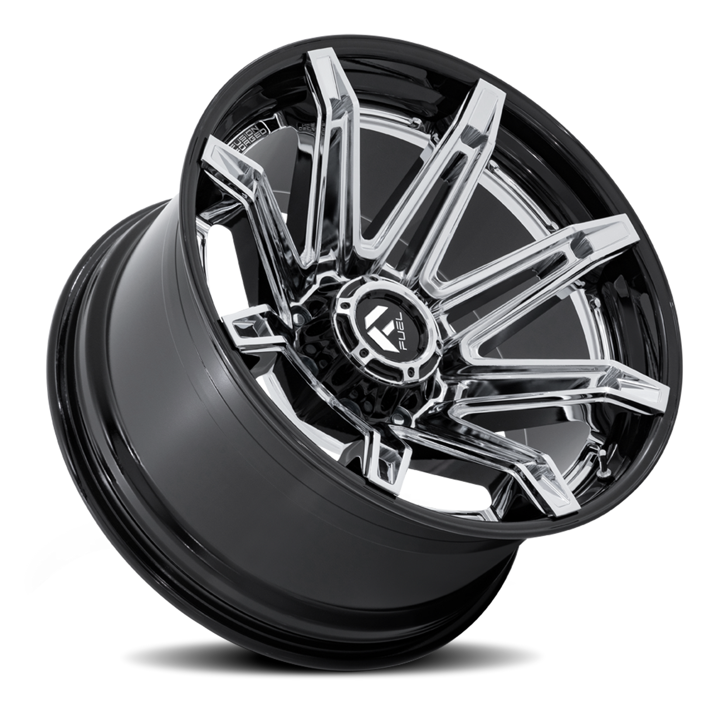 Aluminum Wheels 20X10 Brawl FC401PB 8 On 170 Chrome/Gloss Black Lip 125.1 Bore -18 Offset Fuel Off Road Wheels