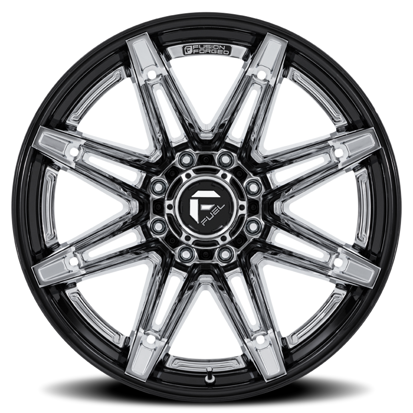 Aluminum Wheels 24X12 Brawl FC401PB 8 On 170 Chrome/Gloss Black Lip 125.1 Bore -44 Offset Fuel Off Road Wheels