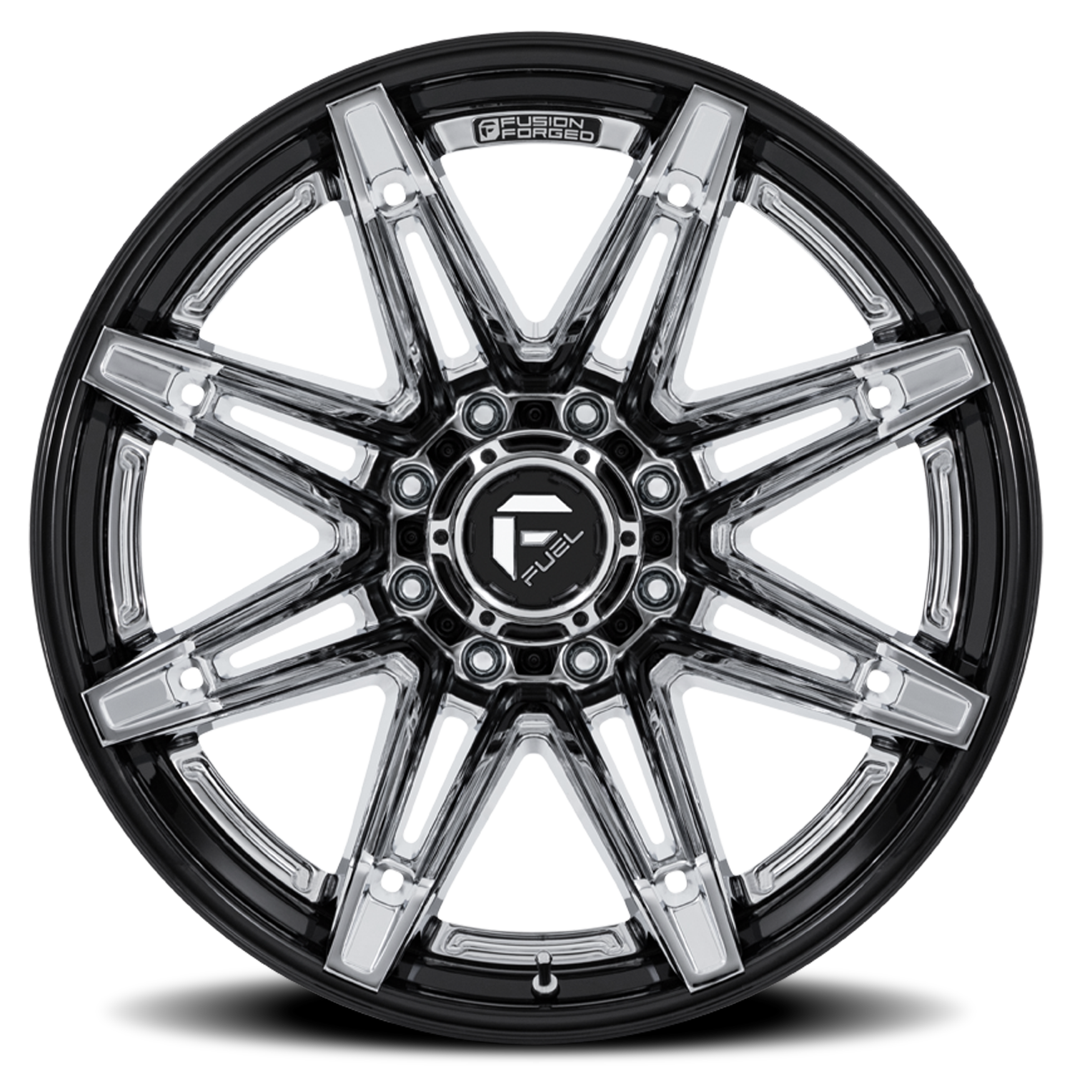 Aluminum Wheels 24X12 Brawl FC401PB 8 On 170 Chrome/Gloss Black Lip 125.1 Bore -44 Offset Fuel Off Road Wheels
