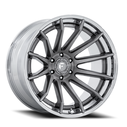 Aluminum Wheels 22X12 Burn FC403AP 6 On 139.7 Platinum Silver Chrome Lip 106.1 Bore -44 Offset Fuel Off Road Wheels