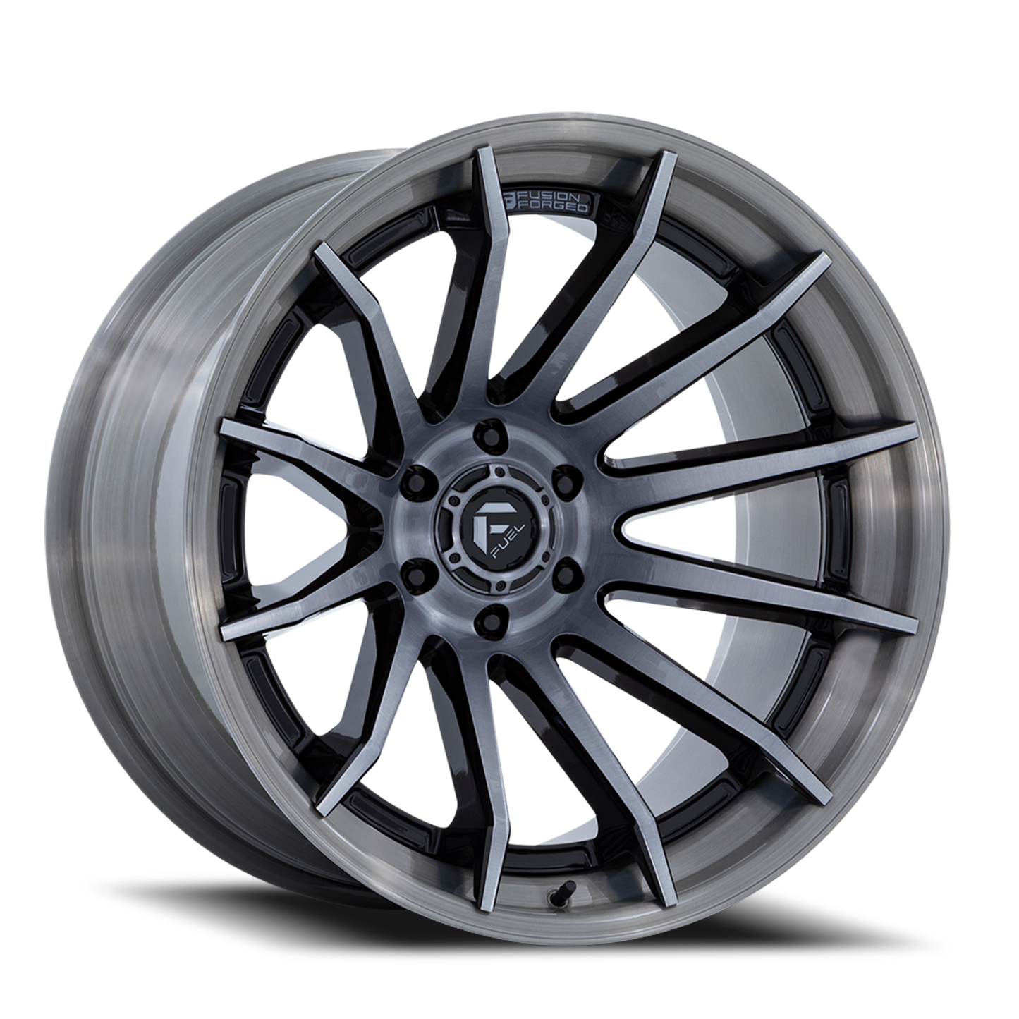 Aluminum Wheels 22X12 Burn FC403BT 5 On 127 Gloss Black Brushed Dark Tint 71.5 Bore -44 Offset Fuel Off Road Wheels