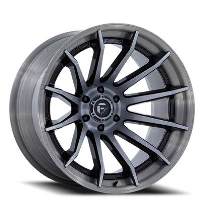 Aluminum Wheels 22X12 Burn FC403BT 5 On 127 Gloss Black Brushed Dark Tint 71.5 Bore -44 Offset Fuel Off Road Wheels