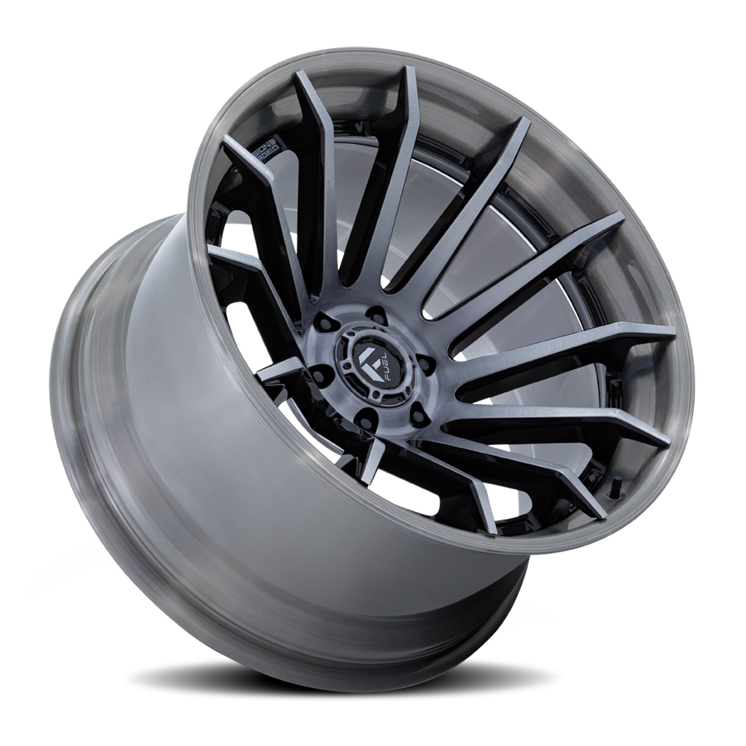 Aluminum Wheels 22X12 Burn FC403BT 5 On 127 Gloss Black Brushed Dark Tint 71.5 Bore -44 Offset Fuel Off Road Wheels