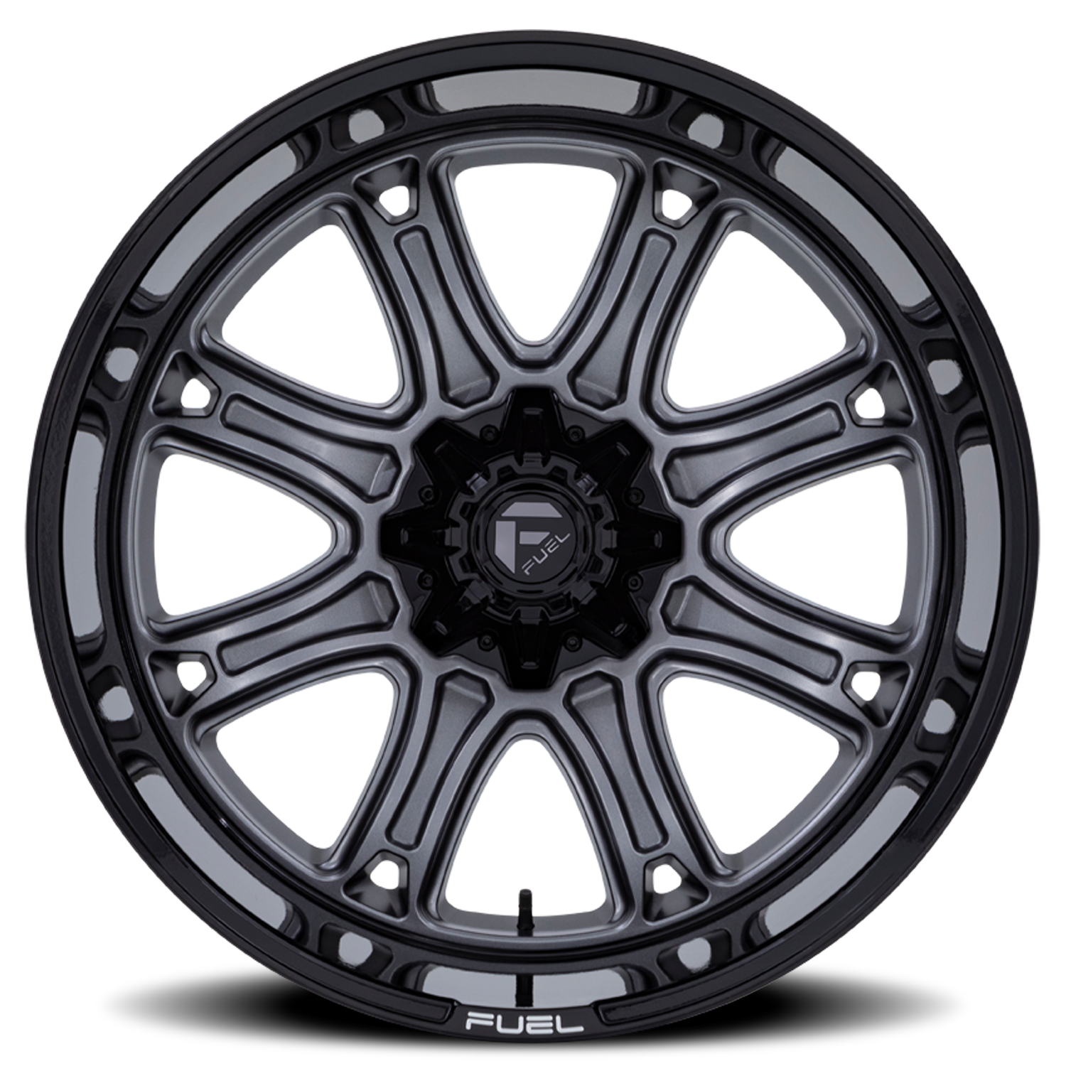 Aluminum Wheels 20X10 Darkstar FC853AB 5 On 114.3/5 On 127 Matte Gunmetal Gray/Black Lip 78.1 Bore -18 Offset Fuel Off Road Wheels
