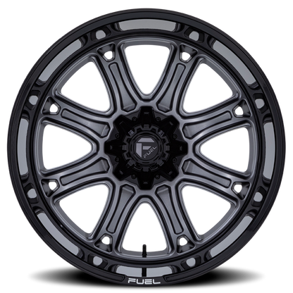 Aluminum Wheels 20X10 Darkstar FC853AB 8 On 170 Matte Gunmetal Gray/Black Lip 125.1 Bore -18 Offset Fuel Off Road Wheels