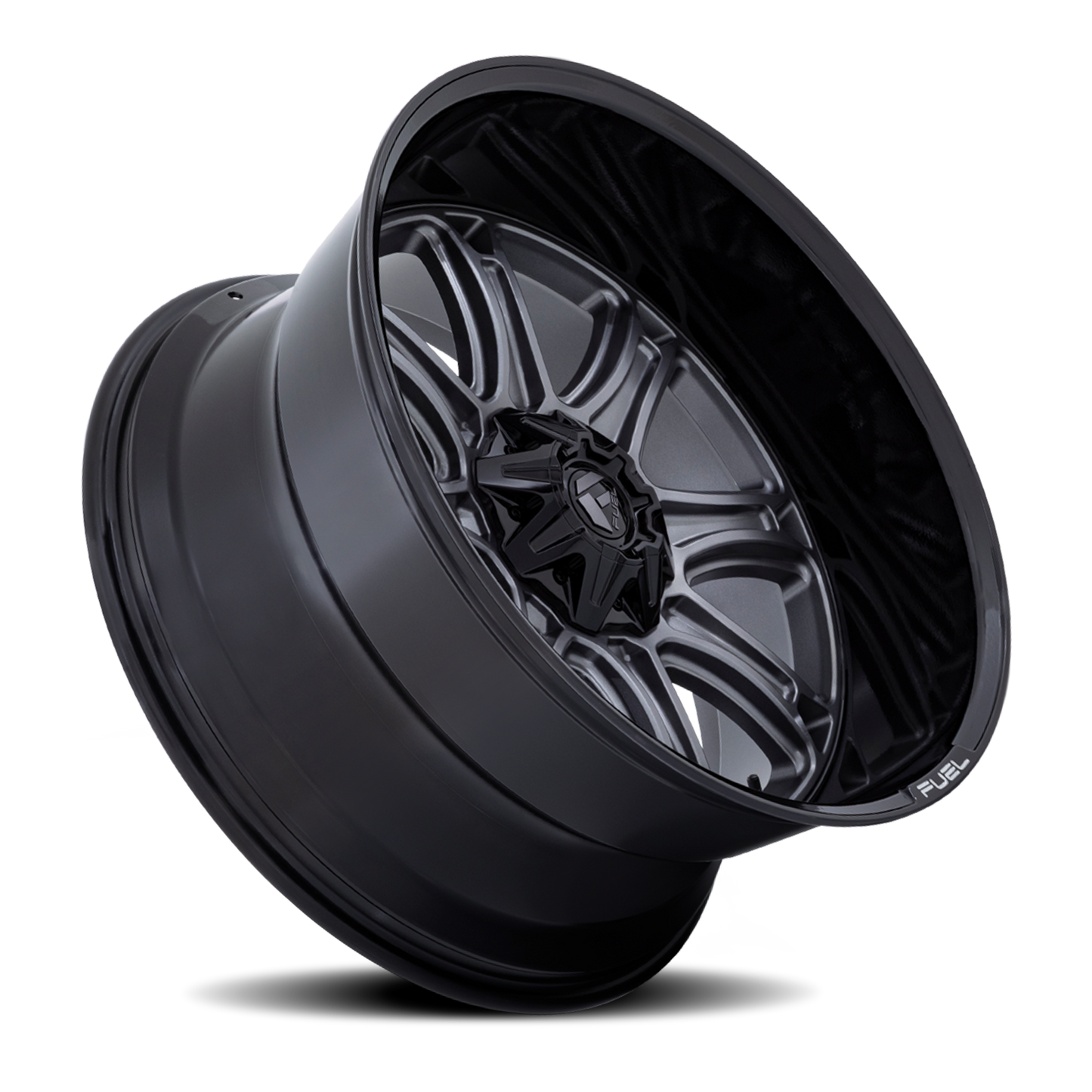 Aluminum Wheels 20X9 Darkstar FC853AB 8 On 165.1 Matte Gunmetal Gray/Black Lip 125.1 Bore 1 Offset Fuel Off Road Wheels