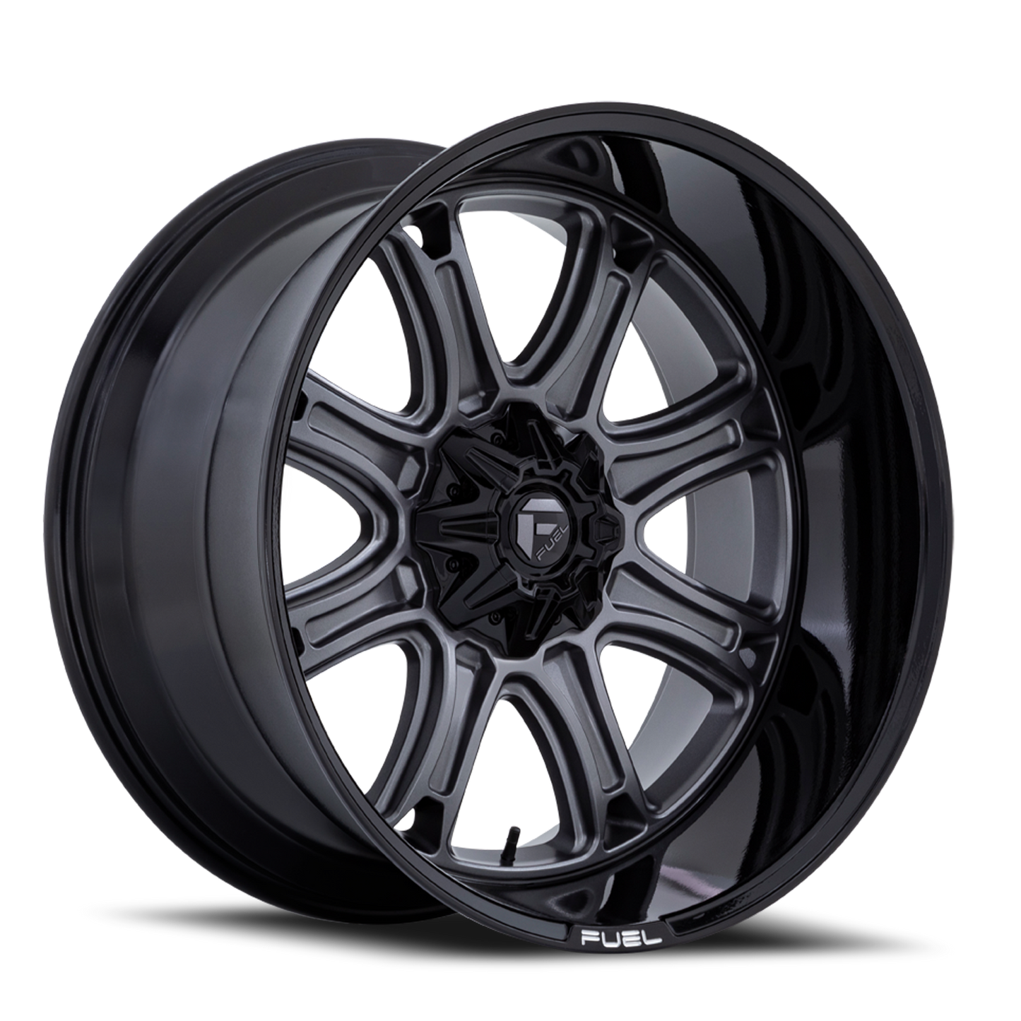 Aluminum Wheels 20X9 Darkstar FC853AB 8 On 180 Matte Gunmetal Gray/Black Lip 124.2 Bore 1 Offset Fuel Off Road Wheels