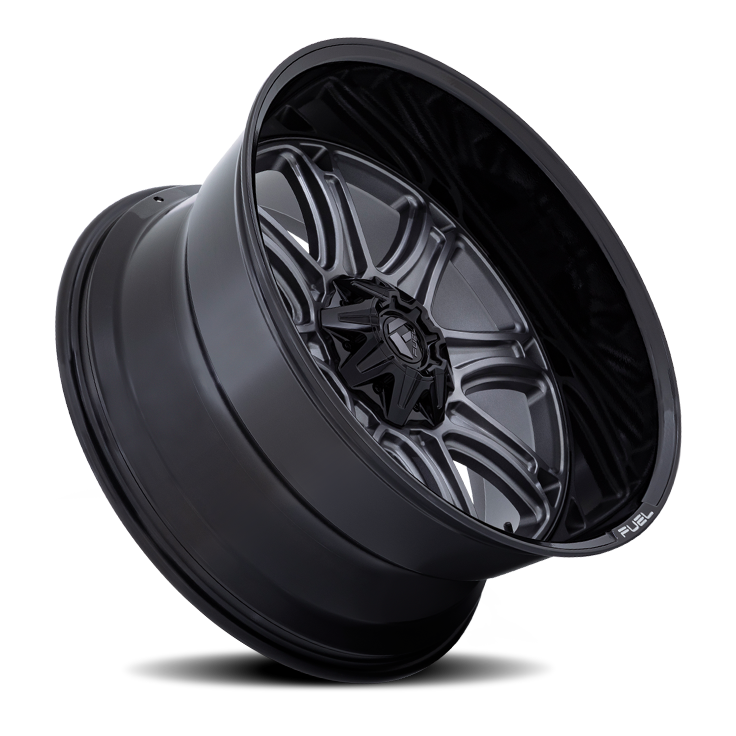 Aluminum Wheels 22X10 Darkstar FC853AB 6 On 135/6 On 139.7 Matte Gunmetal Gray/Black Lip 106.1 Bore 10 Offset Fuel Off Road Wheels