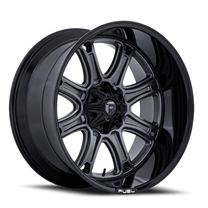 Aluminum Wheels 22X10 Darkstar FC853AB 8 On 180 Matte Gunmetal Gray/Black Lip 124.2 Bore 10 Offset Fuel Off Road Wheels