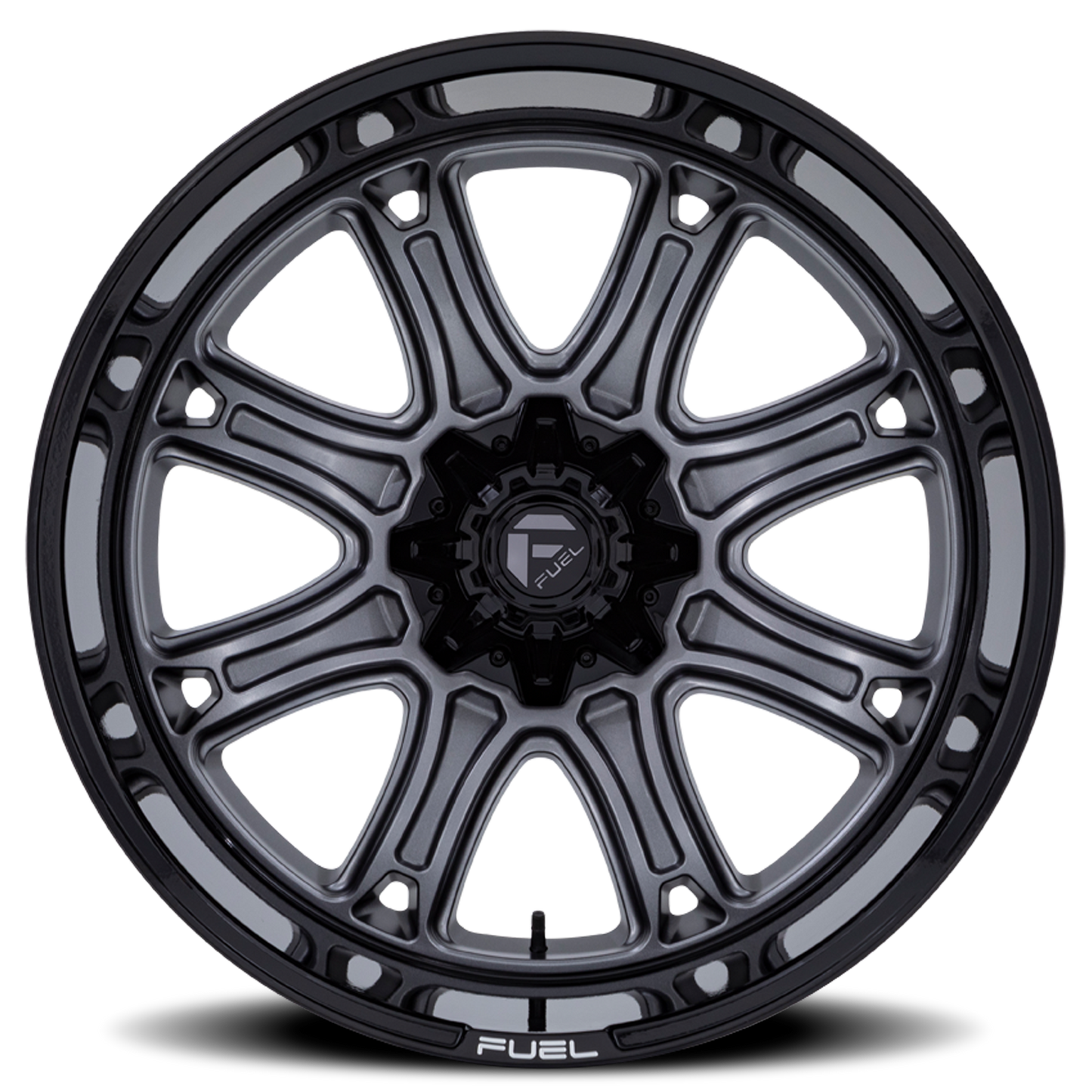 Aluminum Wheels 22X9 Darkstar FC853AB 5 On 139.7/5 On 150 Matte Gunmetal Gray/Black Lip 110.1 Bore 1 Offset Fuel Off Road Wheels