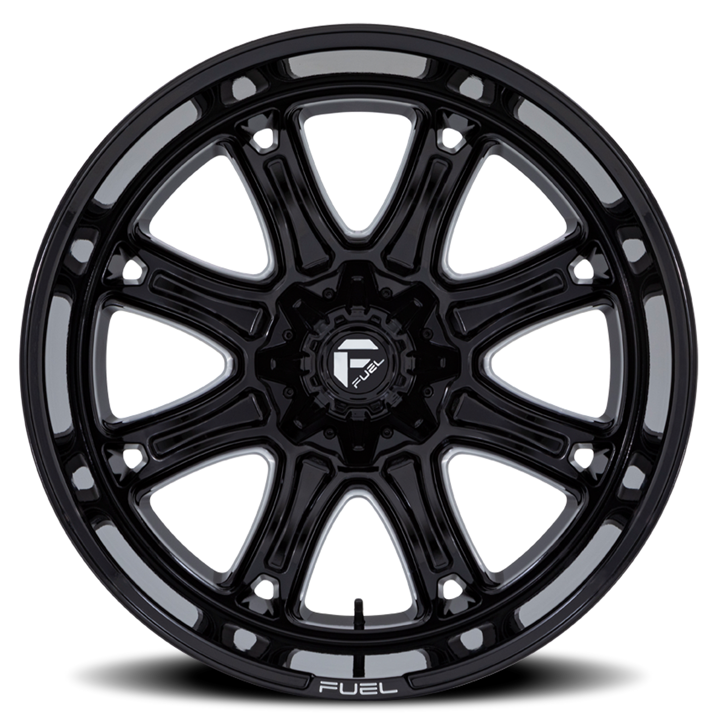 Aluminum Wheels 20X9 Darkstar FC853BE 6 On 135/6 On 139.7 Gloss Black Milled 106.1 Bore 1 Offset Fuel Off Road Wheels