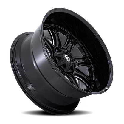 Aluminum Wheels 24X12 Darkstar FC853BE 8 On 165.1 Gloss Black Milled 125.1 Bore -44 Offset Fuel Off Road Wheels