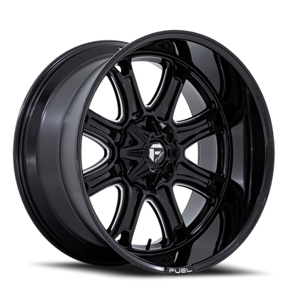 Aluminum Wheels 24X12 Darkstar FC853BE 5 On 127/5 On 139.7 Gloss Black/Milled 87.1 Bore -44 Offset Fuel Off Road Wheels