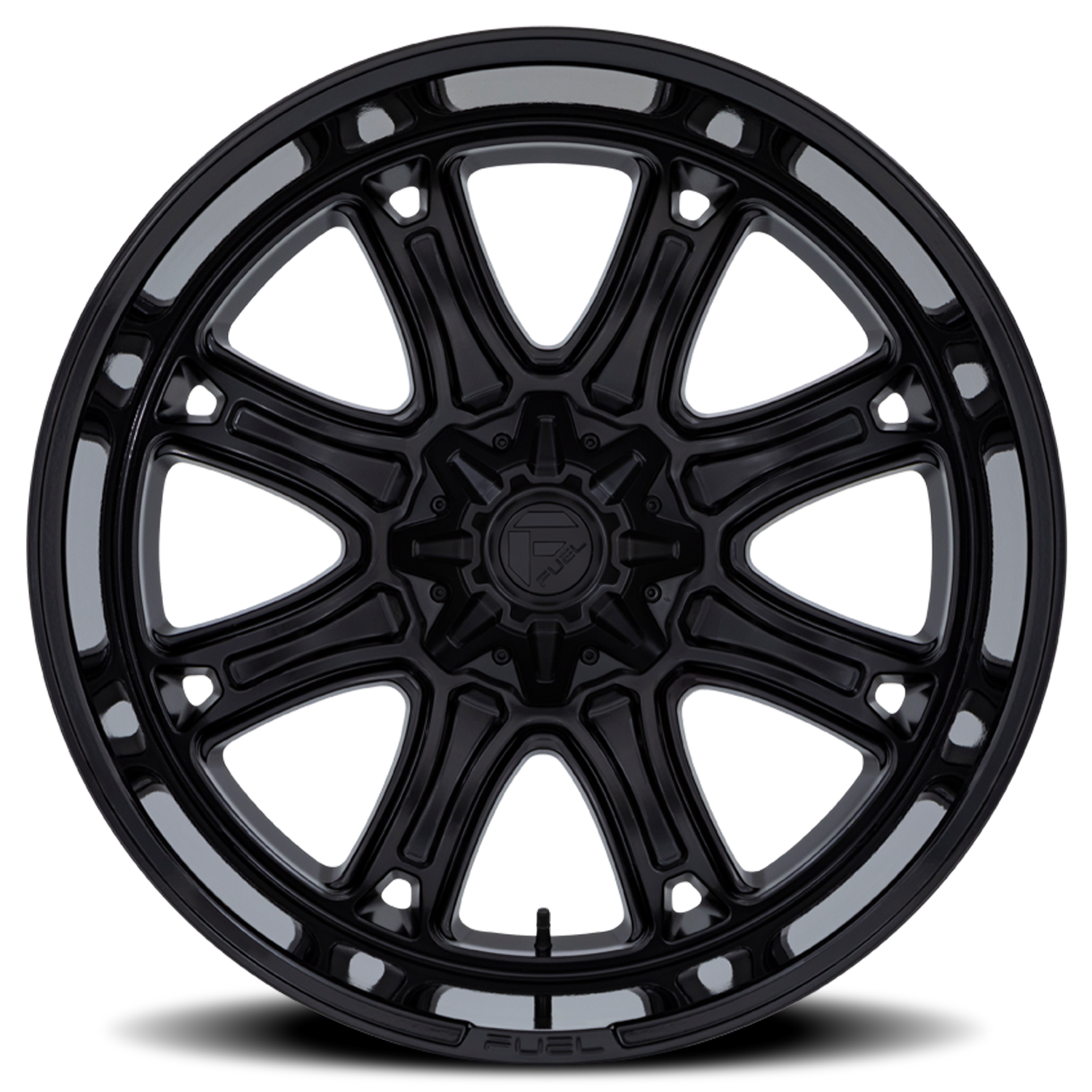 Aluminum Wheels 22X10 Darkstar FC853MB 8 On 180 Matte Black/Gloss Black Lip 124.2 Bore 10 Offset Fuel Off Road Wheels