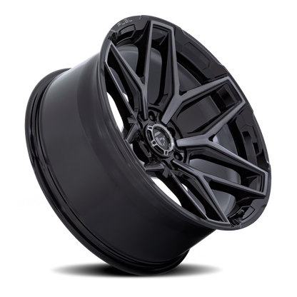 Aluminum Wheels 18X9 Flux 6 FC854BT 6 On 139.7 Gloss Black Brushed Gray Tint 106.1 Bore 1 Offset Fuel Off Road Wheels