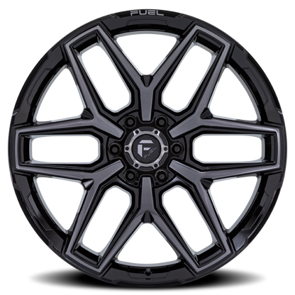 Aluminum Wheels 18X9 Flux 6 FC854BT 6 On 139.7 Gloss Black Brushed Gray Tint 106.1 Bore 1 Offset Fuel Off Road Wheels