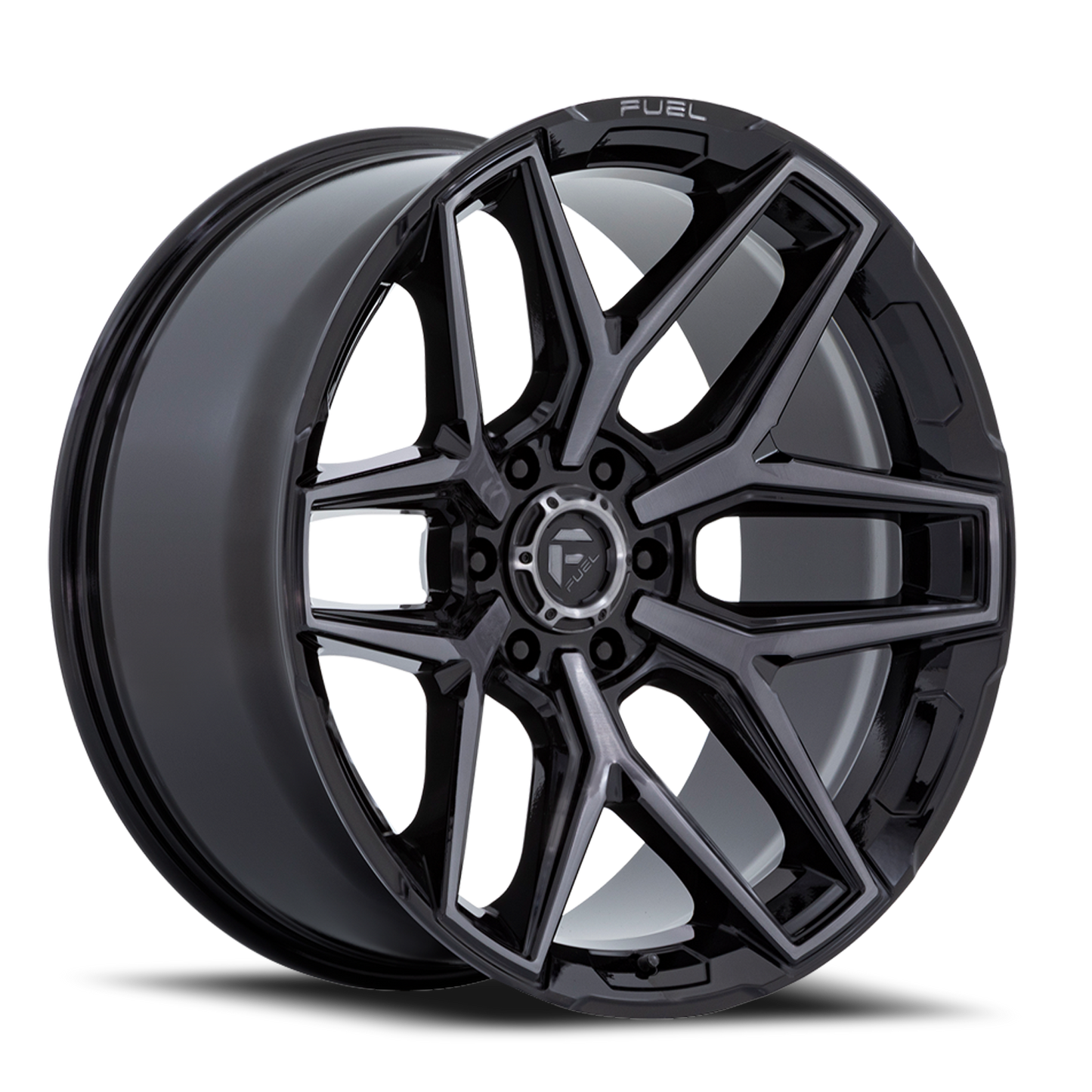 Aluminum Wheels 18X9 Flux 6 FC854BT 6 On 120 Gloss Black Brushed Gray Tint 66.9 Bore 20 Offset Fuel Off Road Wheels