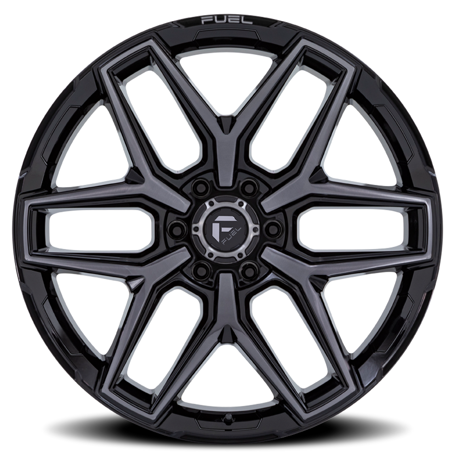 Aluminum Wheels 18X9 Flux 6 FC854BT 6 On 120 Gloss Black Brushed Gray Tint 66.9 Bore 20 Offset Fuel Off Road Wheels