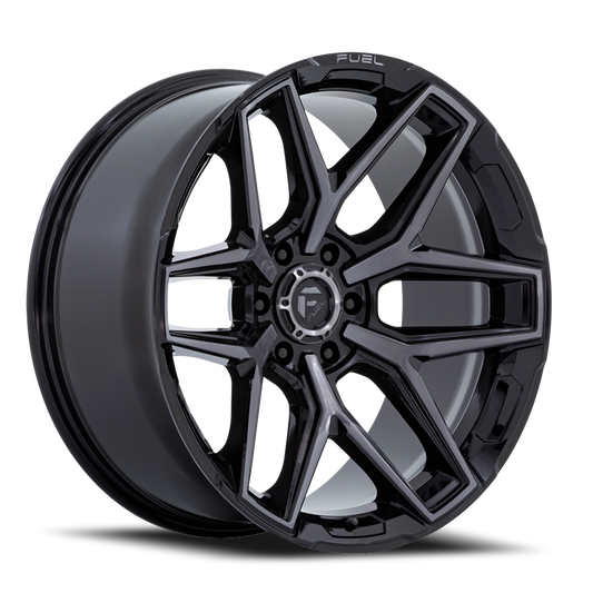 Aluminum Wheels 20X9 Flux 6 FC854BT 6 On 120 Gloss Black Brushed Gray Tint 66.9 Bore 20 Offset Fuel Off Road Wheels