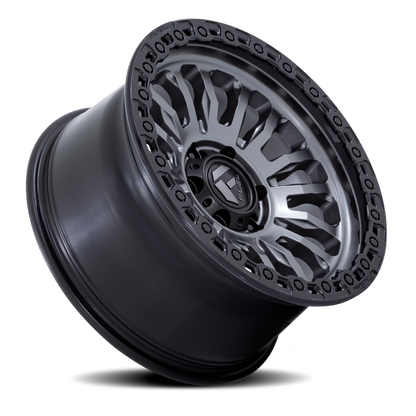 Aluminum Wheels 17X9 Rincon SBL FC857AB 8 On 165.1 Matte Gunmetal Gray Matte Black Lip 125.1 Bore -12 Offset Fuel Off Road Wheels