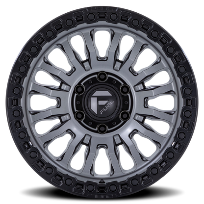 Aluminum Wheels 17X9 Rincon SBL FC857AB 5 On 139.7 Matte Gunmetal Gray Matte Black Lip 78.1 Bore 1 Offset Fuel Off Road Wheels