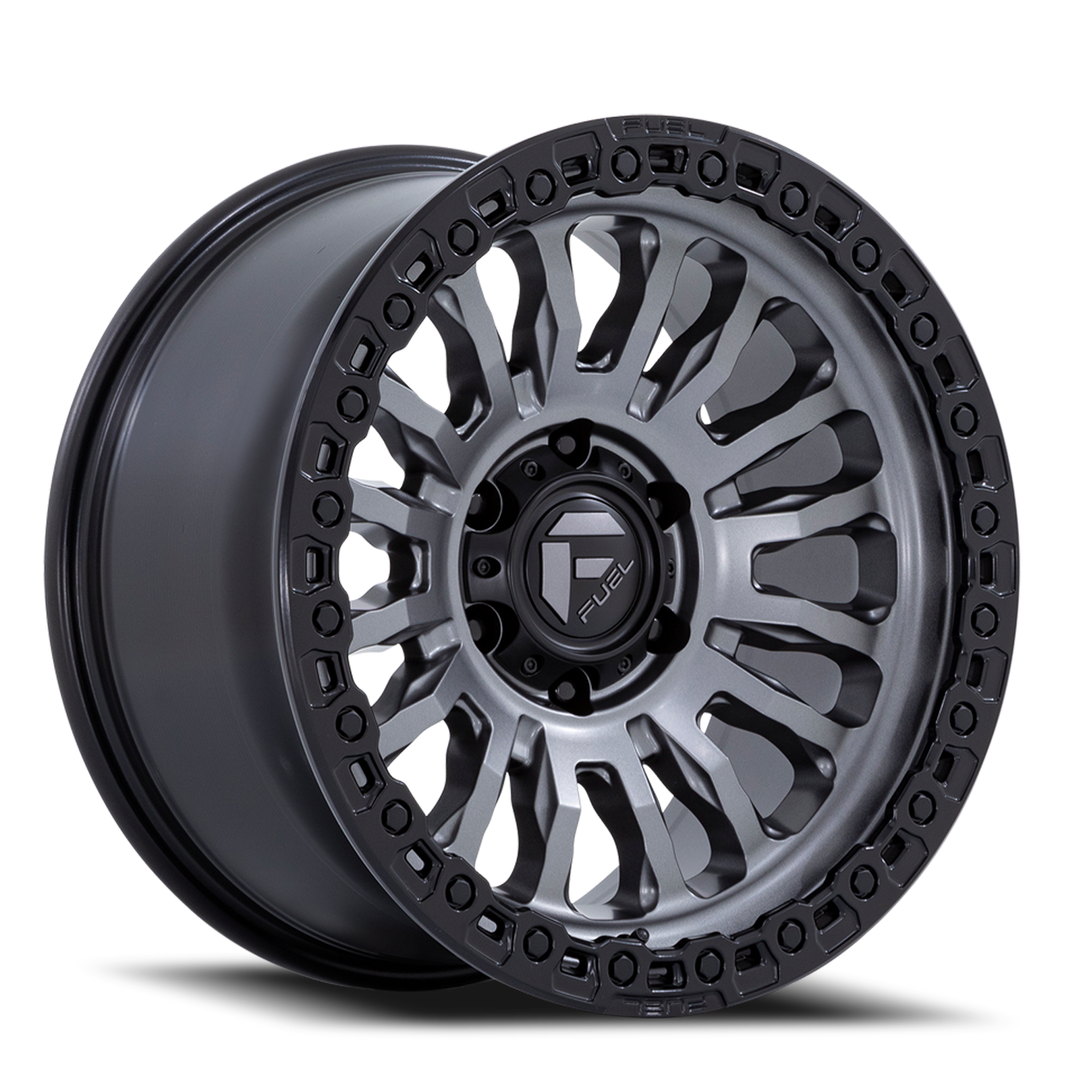 Aluminum Wheels 20X9 Rincon SBL FC857AB 5 On 127 Matte Gunmetal Gray Matte Black Lip 71.5 Bore 1 Offset Fuel Off Road Wheels