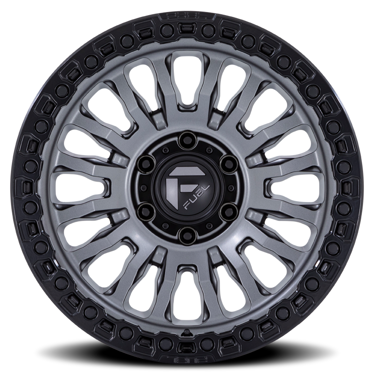 Aluminum Wheels 20X9 Rincon SBL FC857AB 8 On 165.1 Matte Gunmetal Gray Matte Black Lip 125.1 Bore 1 Offset Fuel Off Road Wheels