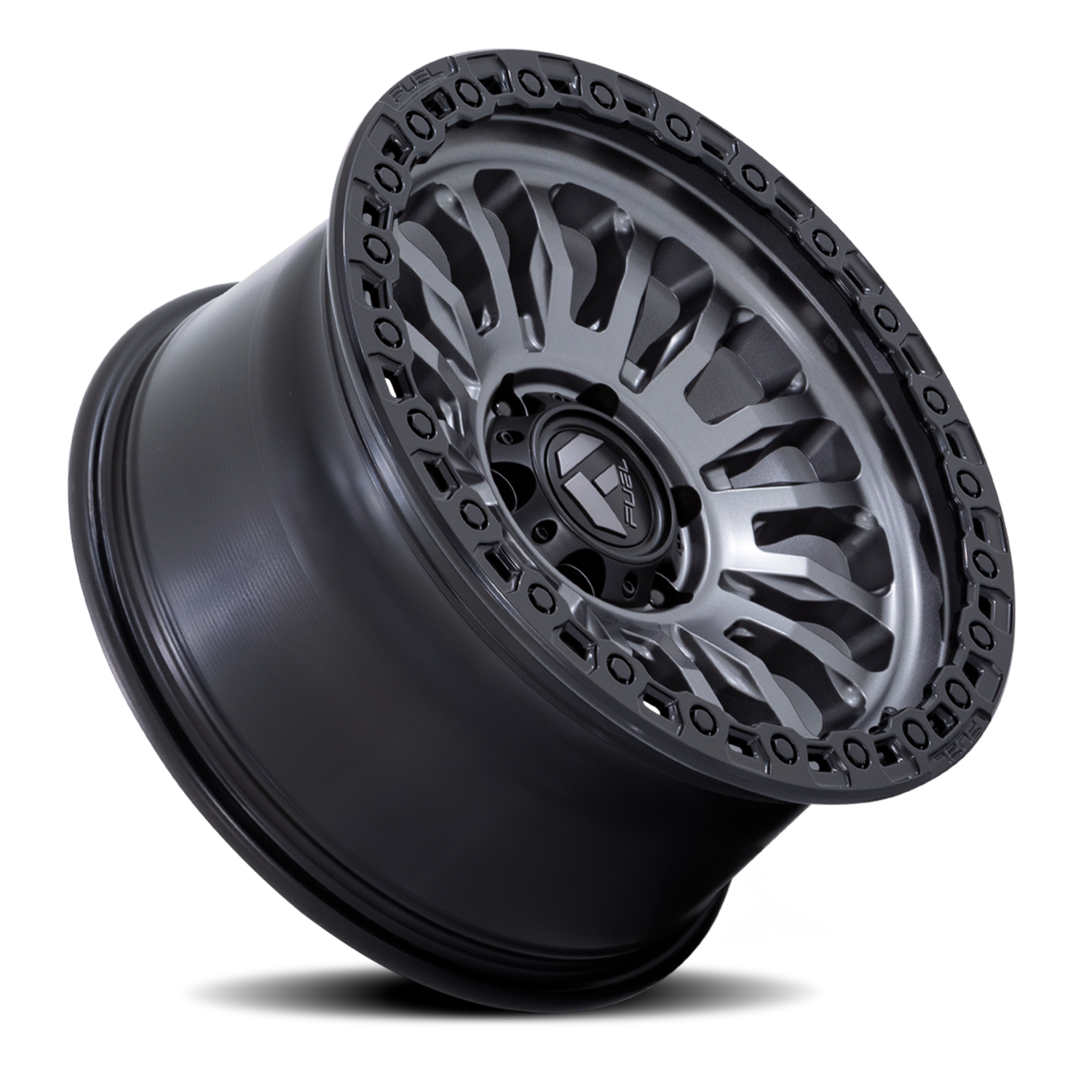 Aluminum Wheels 20X9 Rincon SBL FC857AB 8 On 165.1 Matte Gunmetal Gray Matte Black Lip 125.1 Bore 20 Offset Fuel Off Road Wheels