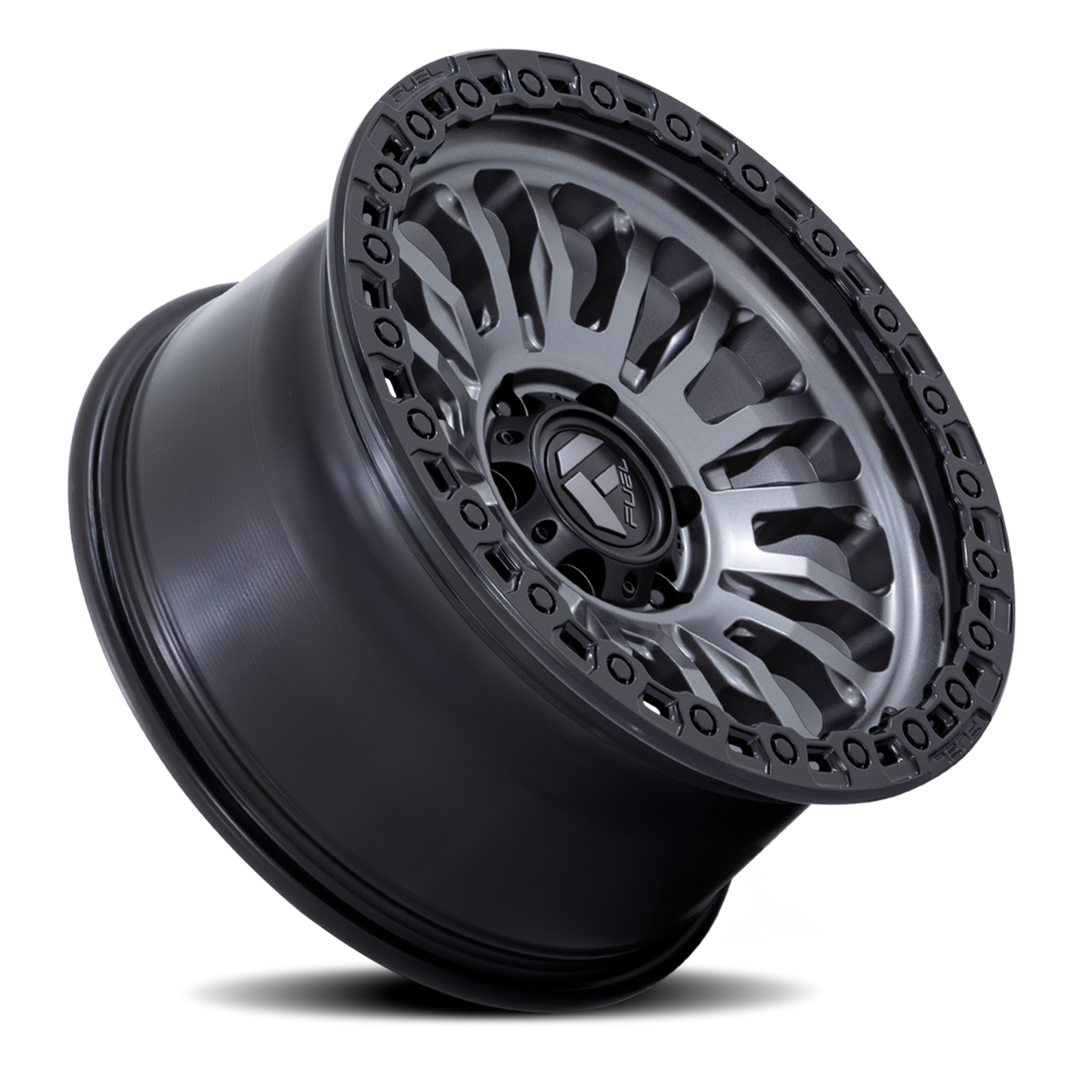 Aluminum Wheels 20X9 Rincon SBL FC857AB 8 On 180 Matte Gunmetal Gray Matte Black Lip 124.2 Bore 20 Offset Fuel Off Road Wheels