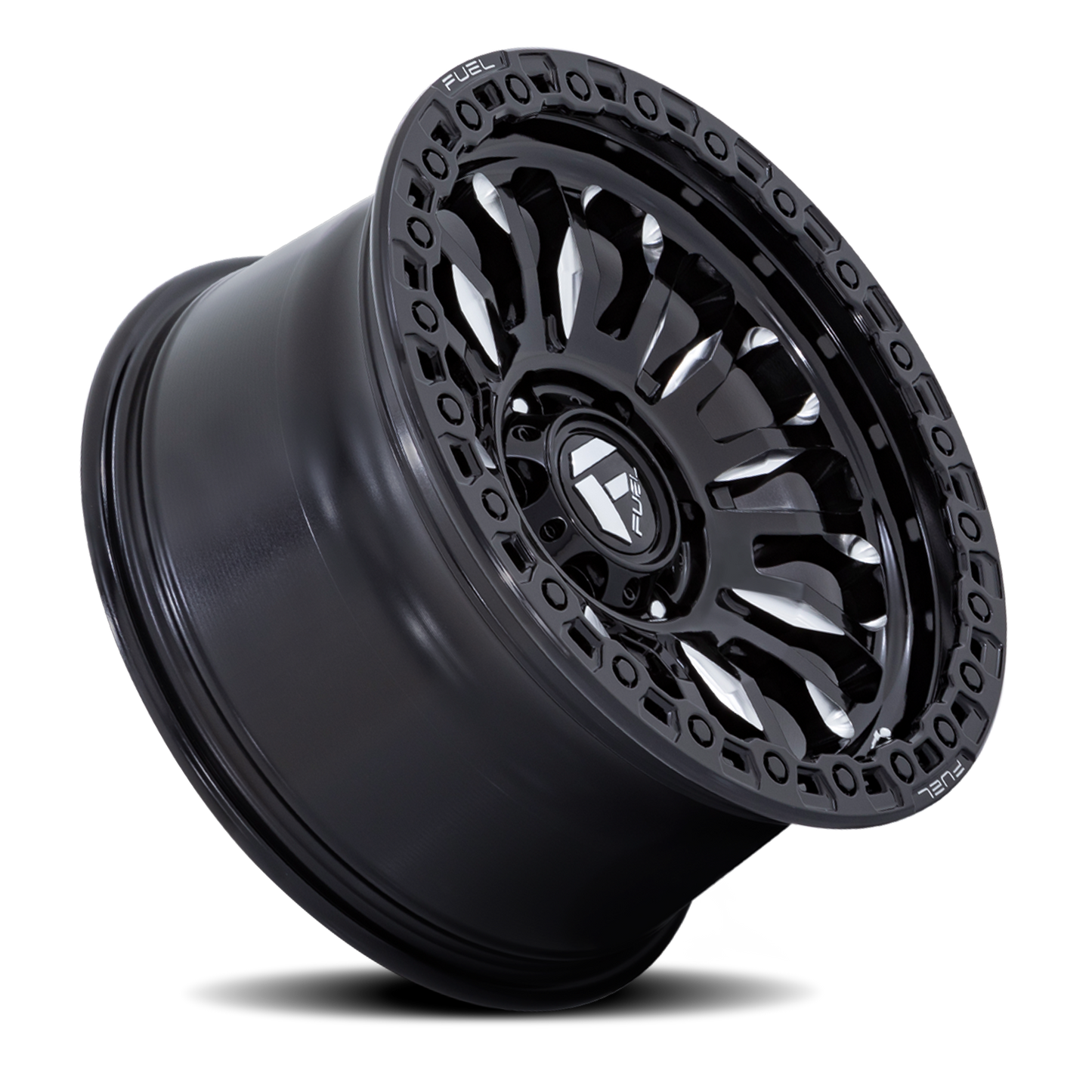 Aluminum Wheels 17X9 Rincon SBL FC857BE 8 On 180 Gloss Black Milled 124.2 Bore 1 Offset Fuel Off Road Wheels