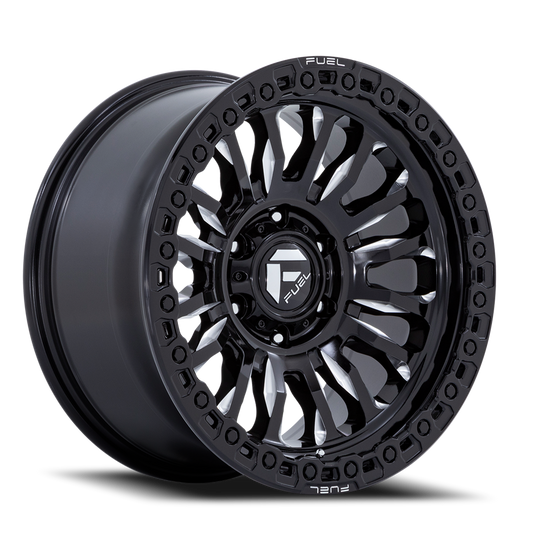 Aluminum Wheels 18X9 Rincon SBL FC857BE 6 On 135 Gloss Black Milled 87.1 Bore -12 Offset Fuel Off Road Wheels