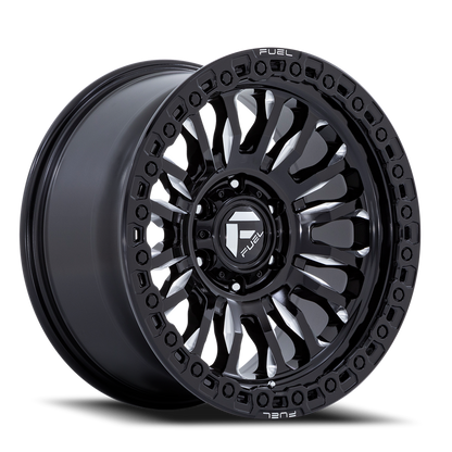 Aluminum Wheels 20X10 Rincon SBL FC857BE 6 On 135 Gloss Black Milled 87.1 Bore -18 Offset Fuel Off Road Wheels