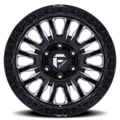 Aluminum Wheels 20X10 Rincon SBL FC857BE 8 On 180 Gloss Black Milled 124.2 Bore -18 Offset Fuel Off Road Wheels