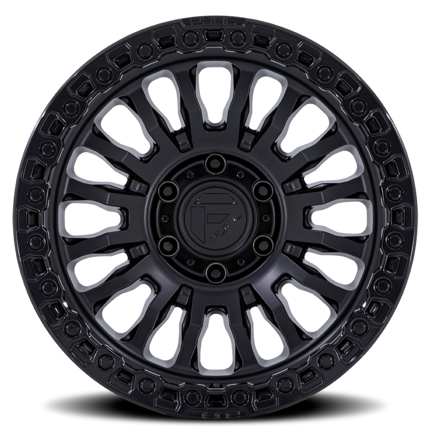 Aluminum Wheels 20X9 Rincon SBL FC857MB 8 On 165.1 Matte Black/Gloss Black Lip 125.1 Bore 1 Offset Fuel Off Road Wheels