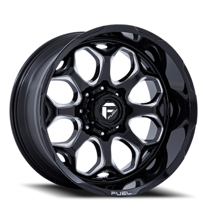 Aluminum Wheels 20X10 Scepter FC862 BE 8 On 170 Gloss Black Milled 125.1 Bore -18 Offset Fuel Off Road Wheels