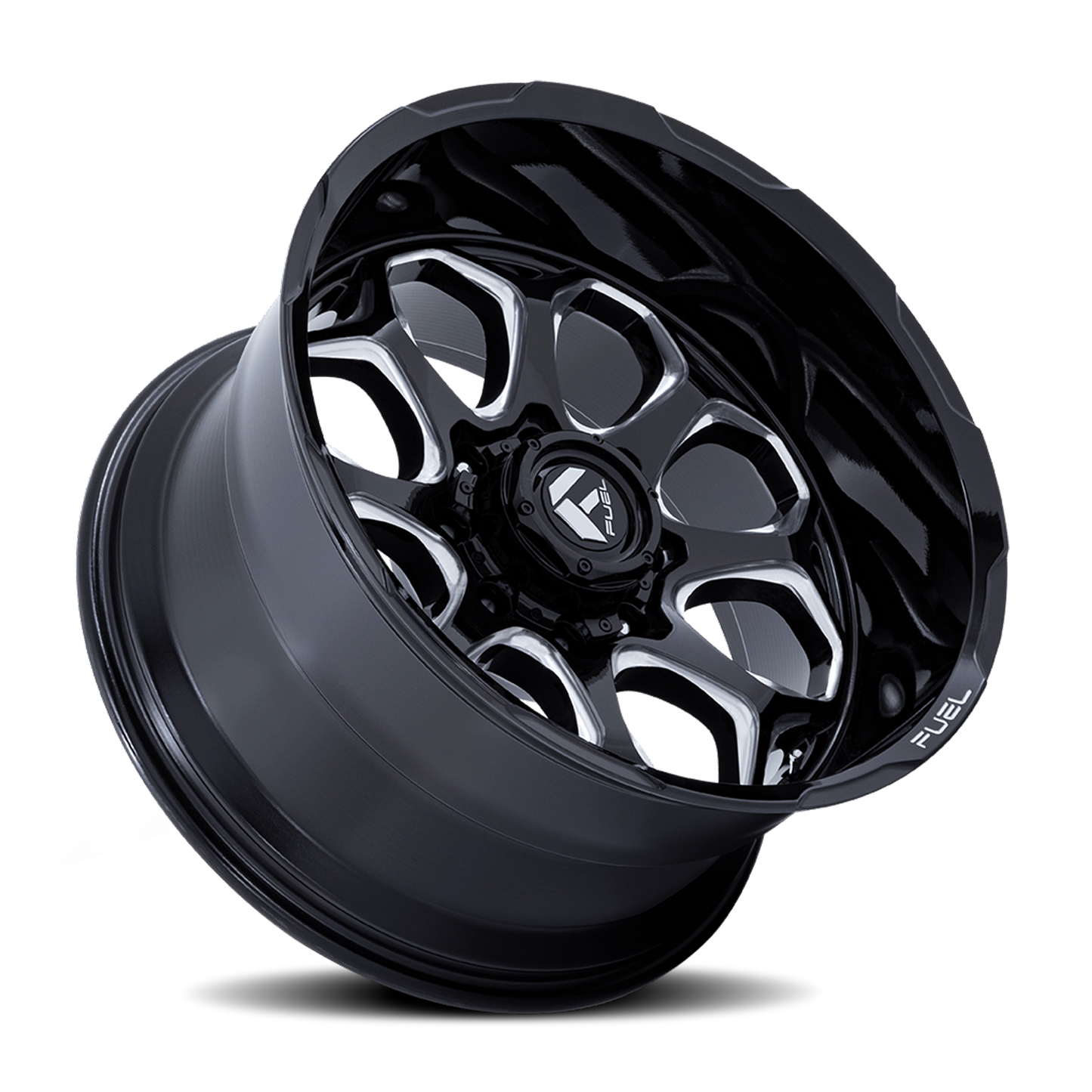 Aluminum Wheels 22X10 Scepter FC862 BE 8 On 170 Gloss Black Milled 125.1 Bore -18 Offset Fuel Off Road Wheels