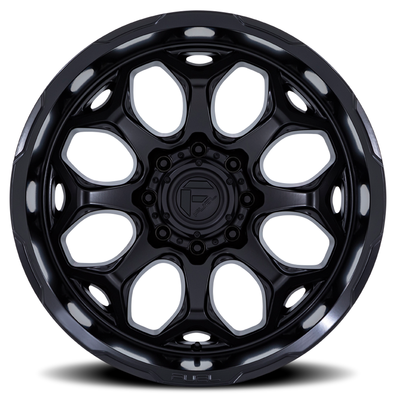 Aluminum Wheels 22X12 Scepter FC862 MX 8 On 180 Blackout 124.2 Bore -44 Offset Fuel Off Road Wheels
