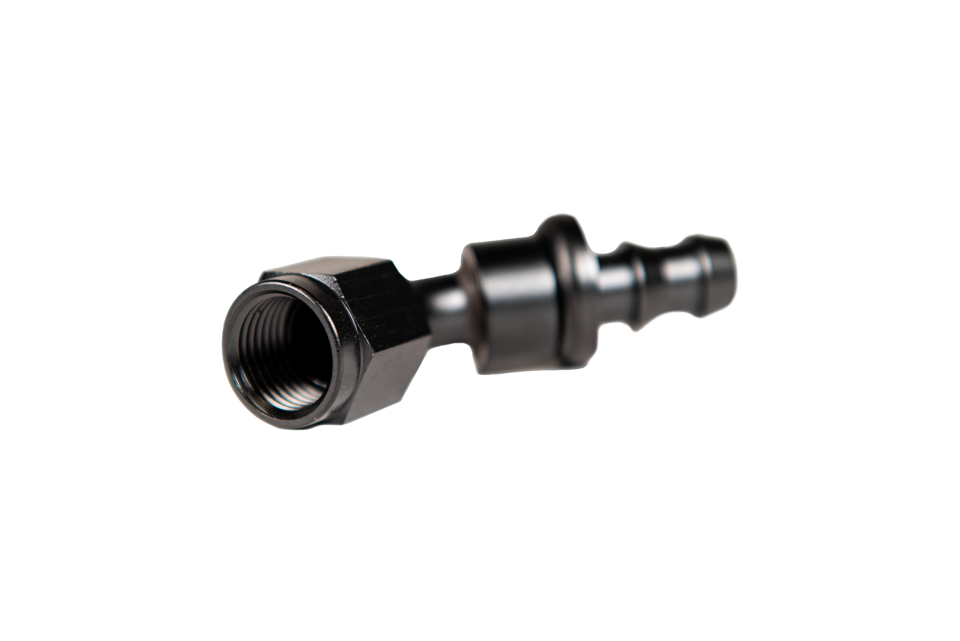 -6 45 Deg to Hose Barb Black Fleece Performance