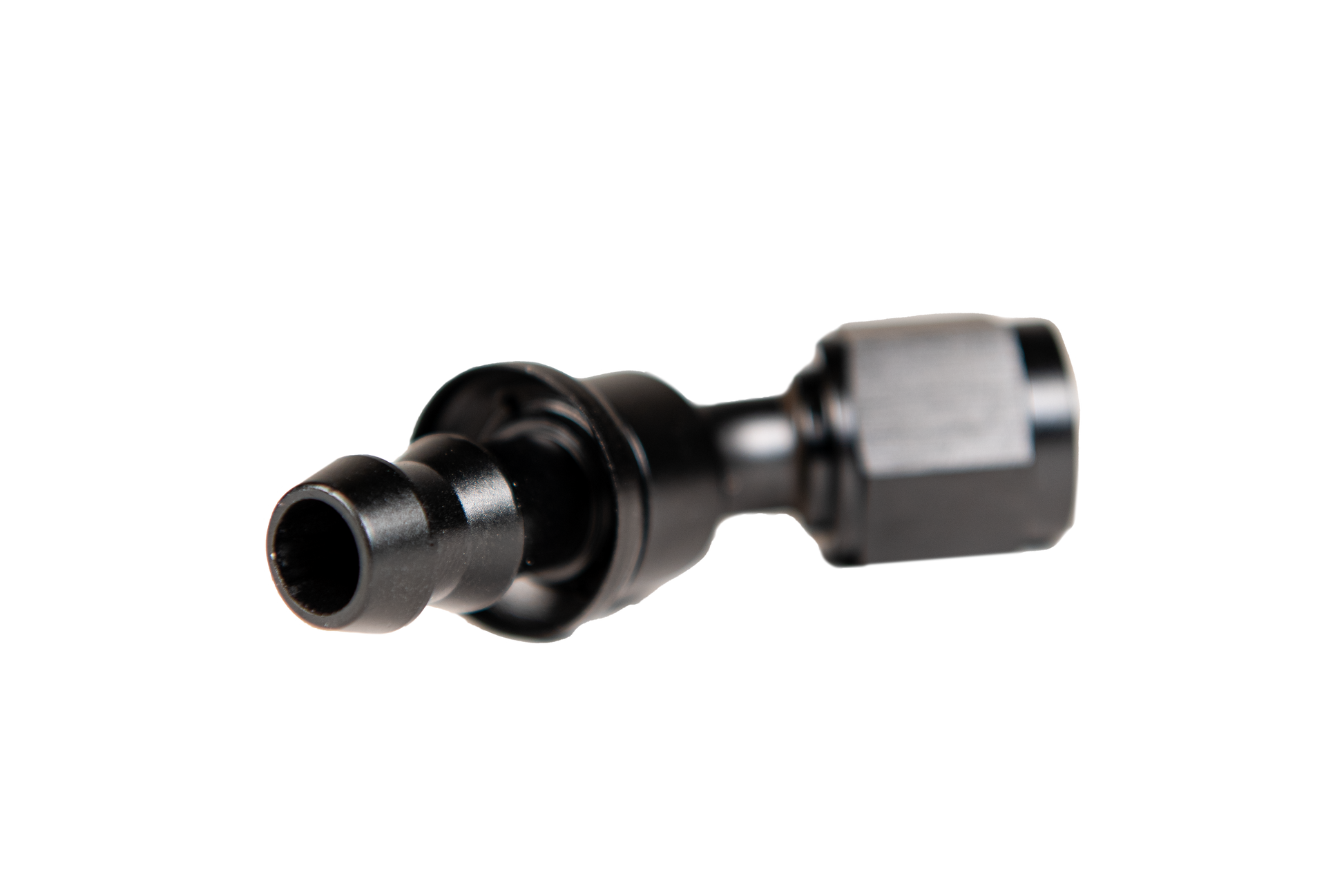 -6 45 Deg to Hose Barb Black Fleece Performance